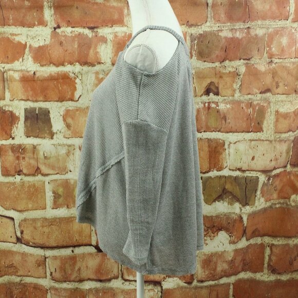 Anthropologie DELTTA Millipa Top Womens XXS Gray Knit Cold Shoulder $68 Slouchy - Picture 7 of 12